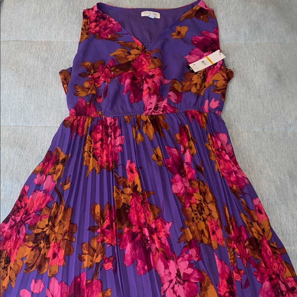 Sofia by Sofia Vergara Purple and Pink Floral Maxi Dress